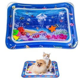 CHENRI Sensor Water Playmat, Sensorische Wasser Spielmatte für Katzen, Wassermatte Sensorisches Spielzeug, Sommer Wasserspielmatte, Interaktives Katzenspielzeug, Wassermatte für Katzen, Hunde (A)