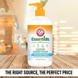 Arm & Hammer Liquid Hand Soap for Skin Cleaning - Cleanser for Kitchen & Bathroom with Fresh Rain Water Scent - Natural Hand Soap Cleanses, Softens 14 FL Oz (414ml)