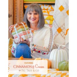 Moda CINNAMON & CREAM 20450 12 White Brown FIG TREE Quilt Fabric - By the Half-Yard