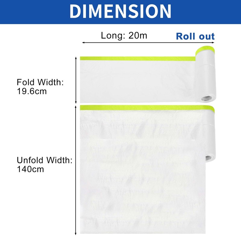 ACROPIX Masking Paper with Tape Pre-Taped Paper Film Kit with