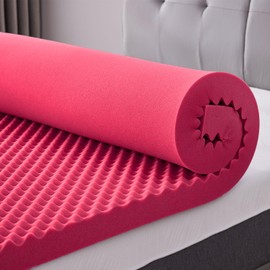 SINWEEK 3 Inch Egg Crate Memory Foam Mattress Topper Twin XL, Twin Extra Long Mattress Pads for College Dorm Single Bed, Pressure Relieve CertiPUR-US Certified,39x80 Inches, Pink