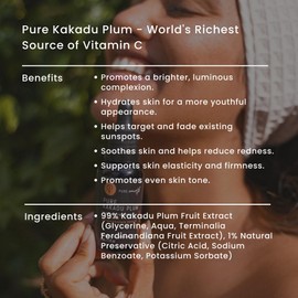 Pure Earth Kakadu Plum Vitamin C Serum for Face – Natural Skin-Brightening & Anti-Aging Serum with the World's Richest Source of Vitamin C, Australian Made, Targets Dark Spots, Fine Lines, Wrinkles, & Uneven Tone; 30ml