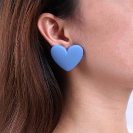 Inateannal Vintage Red Heart Earrings Acrylic Red Heart Dangle Earrings Resin Large Love Heart Earrings Acrylic Candy Colour Heart Earrings Jewellery for Women and Girls, Zinc