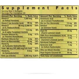 Spring Valley Extra Strength Hair, Skin, & Nails Collagen Support Softgels, 5000 mcg Biotin, 120 Count, Biotin for Hair Nail Skin Support, Vitamins for Women - Set by Basket Goods