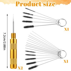 Airbrush Cleaning Kit,Multi-Purpose Straw Cleaner Brushes Sets,Airbrush Cleaner for Spray Paint,Airbrush Accessories with 10 Cleaning Needles,10 Cleaning Brushes and 2 Sharp Pick Needle