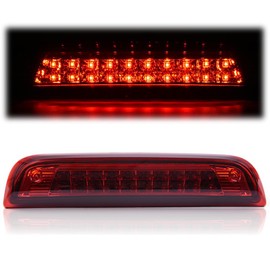 PIT66 LED 3rd Brake Light Compatible with Chevy Silverado 1500 2014-2018/Fit Silverado 2500HD 3500HD 2015-2018/Fit GMC Sierra 1500 14-18/Fit Sierra 2500HD 3500HD 15-18 Red Lens Chrome Housing