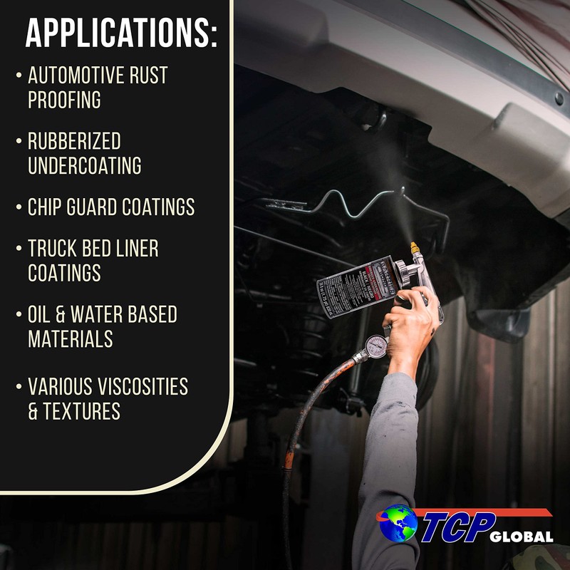 TCP Global Air Undercoating Spray Gun with Gauge, Includes 22"
