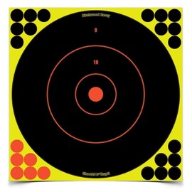 SHOOT-N-C 12 Inch Bullseye Targets - 50 Count Pack with 1,200 Pasters