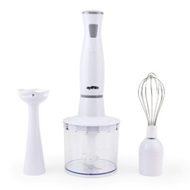 Grafner Stabmixer Set 3in1 mit Pürierstab, Mixer- und Schneebesenaufsatz, BPA-freies & spülmaschinengeeignetes Zubehör, Pürierstab f. Smoothie, Suppen, Joghurt, Saucen, Babynahrung