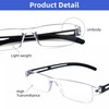 Pack 4 Rimless Reading Glasses,Blue Light Clear Frames Reader Lightweight