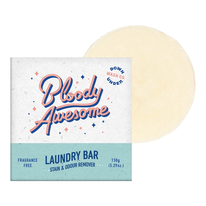 Downunder Wash Co. Bloody Awesome Laundry Bar, Fragrance Free 150g