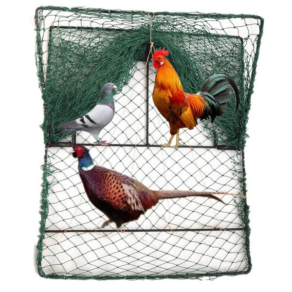 Large Spring Domestic Bird Trap Dird Chicken Hawk Net Trap Wild Turkey Traps Outdoor Animal Camping Hunting Cage Tools,Enhanced Edition 24x20 Inches