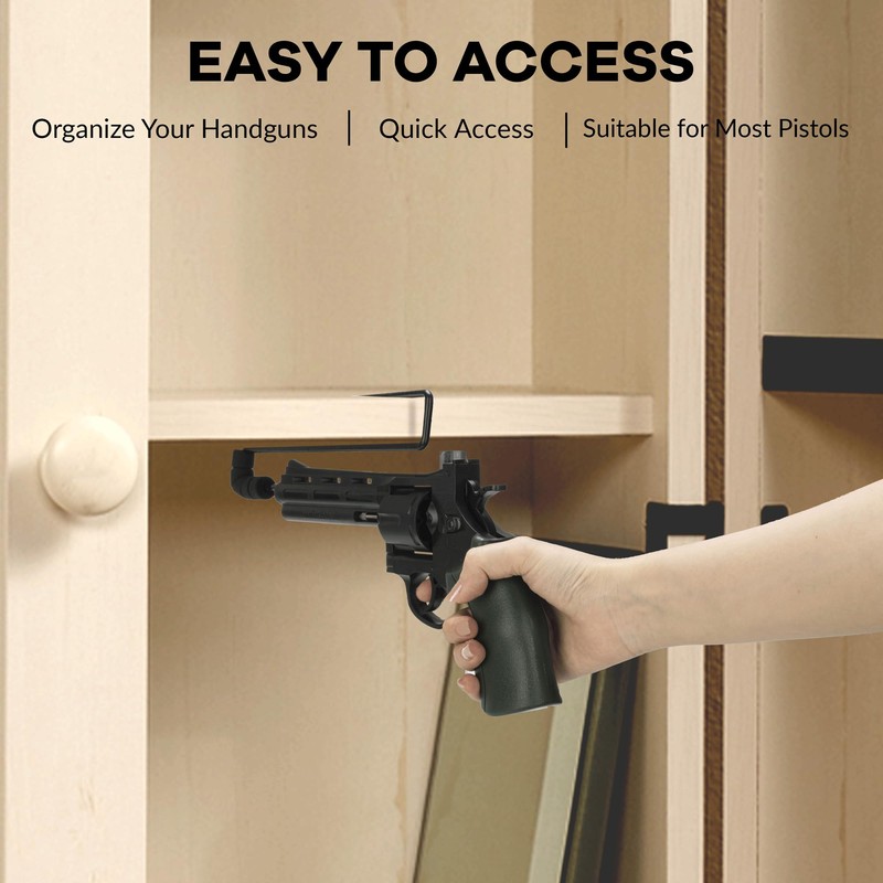 LOIUO 2 PCS Gun Rack Pistol Hangers for Gun Safe