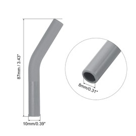 uxcell 6Pcs Silicone Straw Tips, Silicone Straw Elbows Tip, Soft Reusable Metal Straw Covers Fit for 8mm/0.31" OD Stainless Steel Straws, Grey