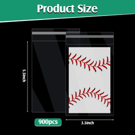 Lewtemi Graded Card Sleeves Resealable Team Bags for Trading Cards Baseball Sports Slabs Holders Plastic Collectible Slabs Protection (900 Pcs)