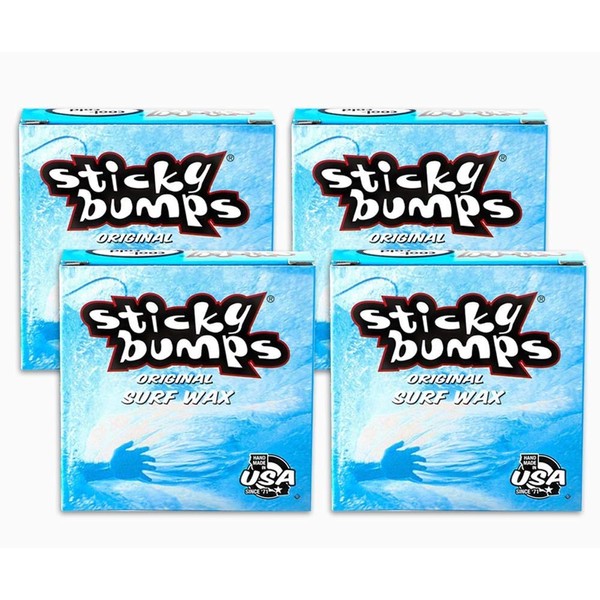 Sticky Bumps Surfboard Wax Original Cool / Cold Water Formula (4-Pack)
