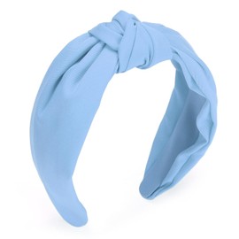 Etercycle Headband for Women, Knotted Wide Headband, Yoga Hair Band Fashion Elastic Hair Accessories for Women (Light Blue)