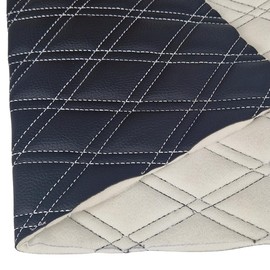 Black Faux Leather Quilted Fabric Double Diamond White Stitch Fluted Vehicle Upholstery Foam Headliner Fabric for Automotive Repair 2 Metre Length