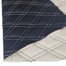Black Faux Leather Quilted Fabric Double Diamond White Stitch Fluted Vehicle Upholstery Foam Headliner Fabric for Automotive Repair 2 Metre Length