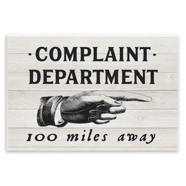 Stupell Home Décor Complaint Department 100 Miles Away Wall Plaque Art, 10 x 0.5 x 15, Proudly Made in USA