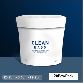 Annper Disposable Car Garbage Bin Bags, Vomit Trash Bags made with Recycled HDPE for Boat, Plane, Travel, Camping, Bedroom, Study Room, Office and Car, (20)