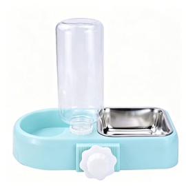 J&L VVMEET Hanging Dog Bowls, Cage Automatic Cat Food and Water Bowl Set