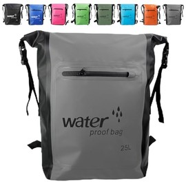 MORAINJAY 2024 New Dry Bag Waterproof Bag, 2L/5L/10L/15L/20L/30L Waterproof Pack Sack with Adjustable Shoulder Strap, Waterproof Backpack, Waterproof Duffel Bag for Swimming, gray