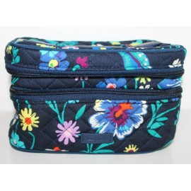 Vera Bradley Iconic Jewelry Train Case Moonlight Garden Travel Cosmetic NWT