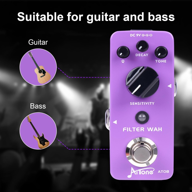 AITONE Wah Pedal Dynamic Auto Wah Guitar Effect Pedals Envelope