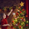 DTYDECLE Christmas Tree Star Topper, Xmas Glittered Gold Hollow Star