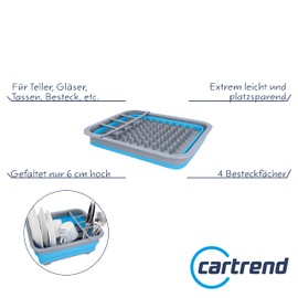 cartrend Caravan Dish Drainer Foldable Dish Drainer Plate Glasses Cup Cutlery Camping Camping Accessories Caravan Motorhome Caravan Accessories