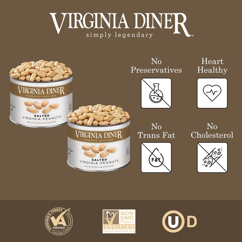 Virginia Diner Gourmet Blister Roasted All Natural XL Virginia Peanuts