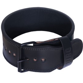 IBRO Single Prong Powerlifting Gym Belt – Power 10MM Extreme Heavy Duty Genuine Leather Belts - Squat Deadlift Bodybuilding Weight Lifting IPF Power Lifting Strongman for Men 10mm All Black S