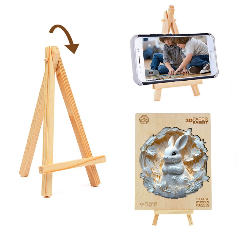 Easter Puzzle-3D Paper Rabbit, Wooden Puzzles for Adults, Wooden Jigsaw