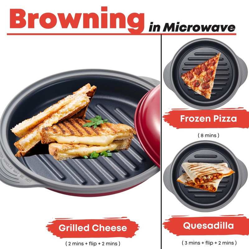MACONEE Microwave Grill Pan | Microwave Griller, Griddle & Crisper