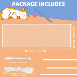 Shappy Cat Balcony Net 16.4 x 2.62 ft Anti Fall Netting Balcony Mesh Fence Net Screen Protection Crib Mesh for Pets, Patios Stairway Net Clear(White)