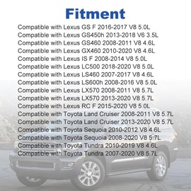 WMPHE 4 PCS Engine Variable Valve Timing (VVT) Solenoid Compatible with Toyota Land Cruiser Sequoia Tundra Lexus GS IS F GS450h GS460 GX460 LC500 LS460 LS600h LX570 Replacement for 917-234 1533038010