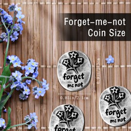 Enchanism 20PCS Forget Me Not Pocket Hug Tokens - Pewter Figurines, Ancient Silver Coins Keepsake, Pocket Charms for Funeral Favors, Celebration of Life Favors, Pocket Love
