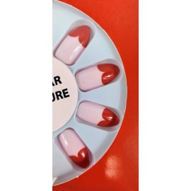 Skinny Dip London Love Hear Manucure 24 Press On False Nails Pink W/ Red Hearts