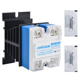 CNAODUN Solid State Relay SSR-40DA with Heat Sink DC to AC 40A Input 3-32VDC to Output 24-480VAC Single Phase