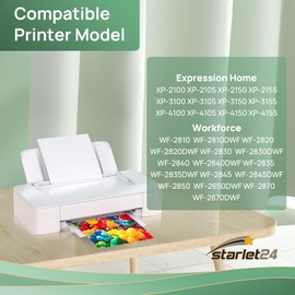 Starlet24 6 x 603XL Cartridges Compatible with Epson 603XL 603 Printer Cartridges for Epson Expression Home XP-3105 XP-2100 XP-2105 XP-4100 XP-4105 Workforce WF-2830 WF-2810 WF-2835 WF-2850
