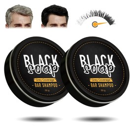 Grey Shine Soap, Grey Shine Hair Revitalisable, Natural Soap for Removing Grey Hair, Hair Blackout Solid Shampoo, Natural Grey Hair Removal Soap for Grey Hair (Pack of 2)