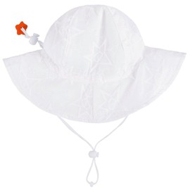 Baby Girl Sun Hat for Toddler Beach Hat UPF 50+ Sun Protection Hat Baby Summer Hat Wide Brim Infant Sun Hat Cotton Baby Hat UV Protection,Star,M