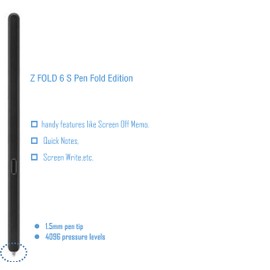 Galaxy Z Fold 6 Stylus Pen,Slim S Pen Fold Edition Stylus Pen Replacement for Galaxy Z Fold 6 (Black)