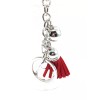 Unbranded Bling Red Bunny Diamond Keychain Glitter Silver Tassel Charm