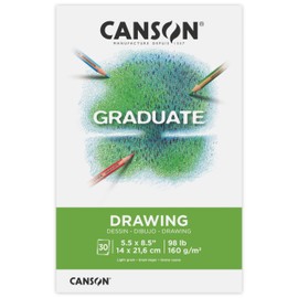 Canson Graduate Drawing Pad, Foldover, 5.5x8.5 inch, 30 Sheets | Artist Paper for Adults and Students - Drawing, Sketching and Art Journaling