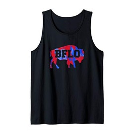 BFLO Red and Blue Brush Strokes Bison Buffalo NY Graphic Tank Top