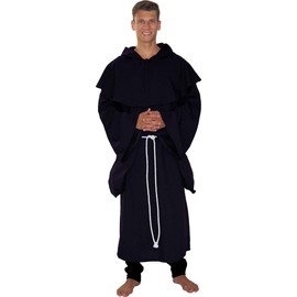 Maylynn 14109 – Medieval Monk Costume, Men's Monk's Robe, 3-Piece Set, xl, Black