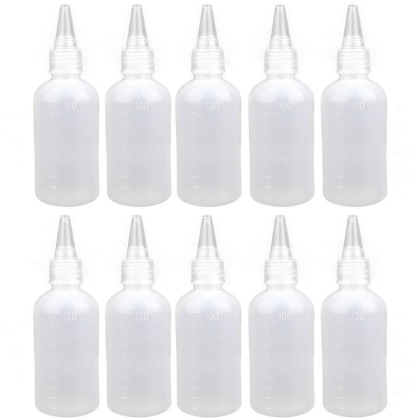 SUPVOX 10pcs 100ml Squeeze Bottles with Leak Proof Caps for