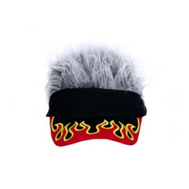 HAFKOIS Men's Visor with Hair Fake Hairs Visor Hat with Hair for Men Funny Spiked Sun Hats Novelty Baseball Wig Caps Birthday Gift